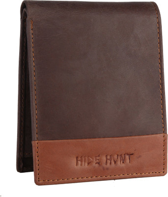 

Hide Hunt Men Brown Genuine Leather Wallet(3 Card Slots)