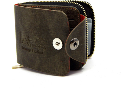 

Teenage Men Green Artificial Leather Wallet(9 Card Slots), Khaki green