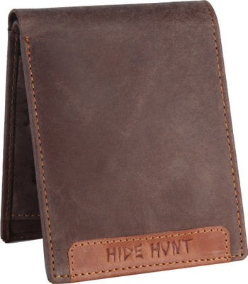 

Hide Hunt Men Tan Genuine Leather Wallet(3 Card Slots), Brown
