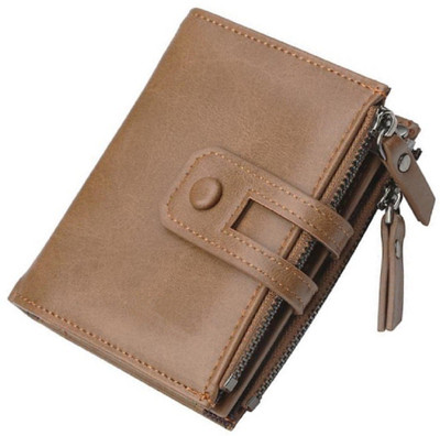 

SPL Men Khaki Artificial Leather Wallet(12 Card Slots), Coffee