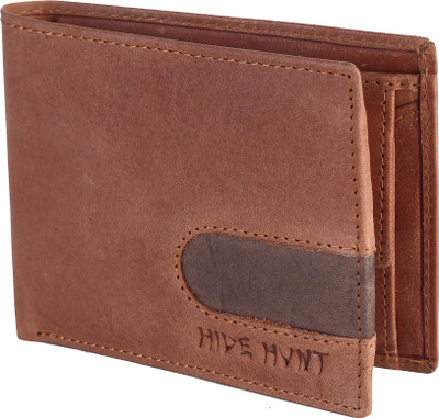 

Hide Hunt Men Tan Genuine Leather Wallet(3 Card Slots)