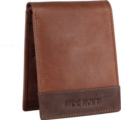 

Hide Hunt Men Tan Genuine Leather Wallet(3 Card Slots)