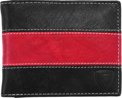 

FROSINO Men Black Genuine Leather Wallet(4 Card Slots), Black & red