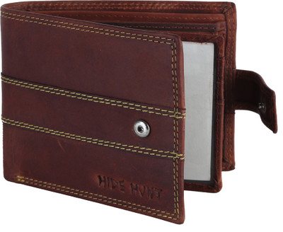 

Hide Hunt Men Brown Genuine Leather Wallet(7 Card Slots)