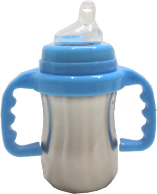 

GoodStart 2 in 1 Baby feeding bottle cum Sipper in Stainless Steel with Thermal Insulation in Blue (Pack Includes 1 Sipper Attachment, 1 Nipple Attachment and 1 Detachable Trainer Handle) - 180 ml(Blue)