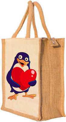 

Nisol® Penguin & Heart Waterproof Lunch Bag(Beige, 12 inch)