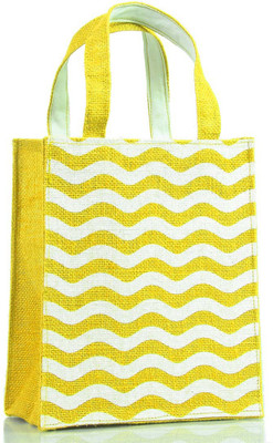 

H&B Jute Bag | Gift Bag | Tote Bag | Shopping Bag | Waterproof Lunch Bag(Yellow, 10 L)