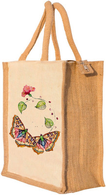 

Nisol® Beautiful Butterflies Waterproof Lunch Bag(Beige, 12 inch)