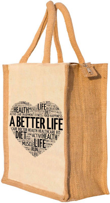 

Nisol® Better Life Typographic Heart Waterproof Lunch Bag(Beige, 12 inch)