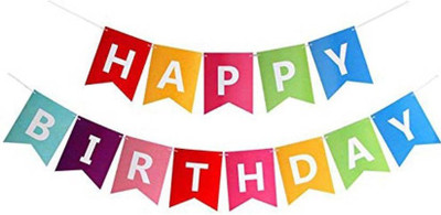 

teple Happy Birthday Banner Bunting Flag / Happy birthday set / Birthday decorations items combo Banner (pack of 1) Banner(32 ft, Pack of 1)