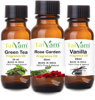 

Tatvam Soap Making Fragrance oil Set of 3 - Green Tea, Rose Garden, Vanilla (30 ml Each)(30 ml)