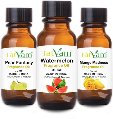 

Tatvam Soap Making Fragrance oil Set of 3 - Watermelon, Mango Madness, Pear Fantasy (30 ml Each)(30 ml)