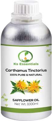 

Ks Essentials 100% Pure Safflower Oil (Carthamus tinctorius) Natural & Undiluted (1000ml)(1000 ml)