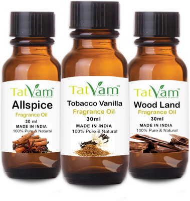 

Tatvam Soap Making Fragrance oil Set of 3 - All Spice, Tobacco Vanilla, Woodland (30 ml Each)(30 ml)