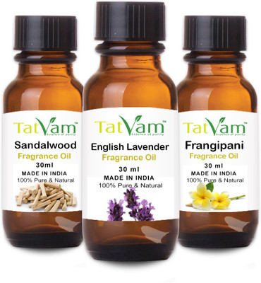

Tatvam Soap Making Fragrance oil Set of 3 - English Lavender, Sandalwood, frangipani (30 ml Each)(30 ml)