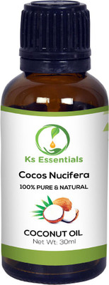 

Ks Essentials 100% Pure Coconut Oil (Cocus Nucifera) Natural Therapeutic Grade (30ml)(30 ml)