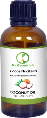 

Ks Essentials 100% Pure Coconut Oil (Cocus Nucifera) Natural Therapeutic Grade (50ml)(50 ml)