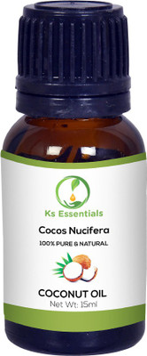 

Ks Essentials 100% Pure Coconut Oil (Cocus Nucifera) Natural Therapeutic Grade (15ml)(15 ml)