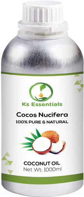

Ks Essentials 100% Pure Coconut Oil (Cocus Nucifera) Natural Therapeutic Grade (1000ml)(1000 ml)