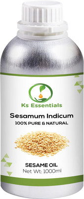

Ks Essentials 100% Pure Sesame Oil 100ml (Sesamum indicum) Natural Therapeutic Grade (1000ml)(1000 ml)