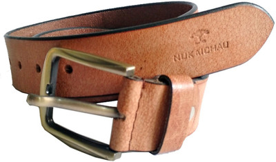 

NUKAICHAU Men & Women Casual Brown Genuine Leather Belt