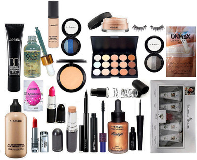 

caroline Sponge puff, eyelashes, face and body foundation, Stick Concealer Studio Fix Fluid Spf 15, Pre+Prime BB Beauty Balm Spf 35/ pa+++ cream, Long Lasting Lipstick, Pro Long Wear Concealer, Eyeshadow Fard (set of 2), studio Fic Compact, Loose Powder, 