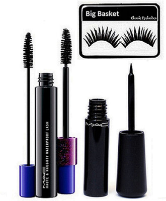 

big Basket Eyelashes, Haute & Naughty Dobule Effect Waterproof Mascara, Liquid Eyeliner of Mac(Set of 3)