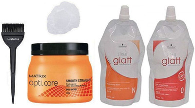 

Longlasting Hair Brush&Matrix Smooth Straight Spa ,Schwarzkopf Glatt No.O,N Straightener Hair Mask Cream,Shower Cap(Set of 5)