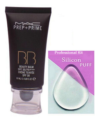 

Professional kit Silicon puff, Mac Prep-Prime BB Beauty Balm Foundation(Set of 2)
