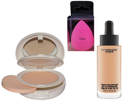 

Tiara Spounge Puff , Light ful Compact , Studio Waterweight Foundation(Set of 3)