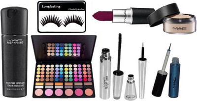 

Longlasting Eyelashes, Prep+prime Moisture Infusion Serum, 78 Shade Eyeshadow Palette, Brook Candy Eyeliner & Mascara, Gliter Eyeliner, Loose Powder, Matte Finish Lipstick(Set of 8)