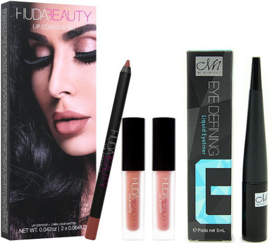 

MN EYE DEFINING LIQUID EYELINER WITH 2 LIQUID MATTE LIPSTICK WITH 1 LIPS CONTOUR PACK(Set of 4)