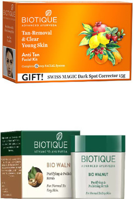 

BIOTIQUE BIO anti-tan facial kit, WALNUT PURIFYING & POLISHING SCRUB(Set of 2)