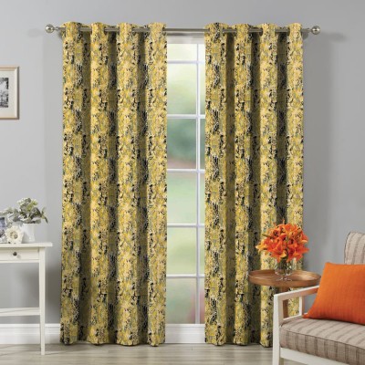 SOUMYA 274 cm (9 ft) Cotton Long Door Curtain Single Curtain(Abstract, CURL-)