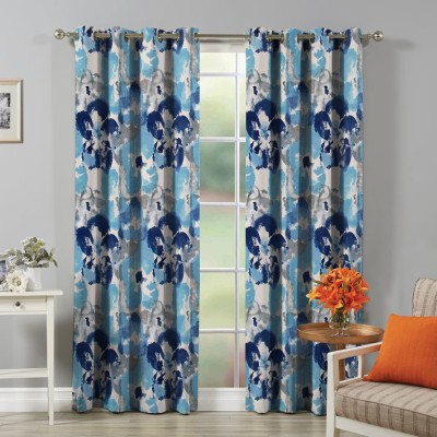 SOUMYA 274 cm (9 ft) Cotton Long Door Curtain Single Curtain(Abstract, CURL-)