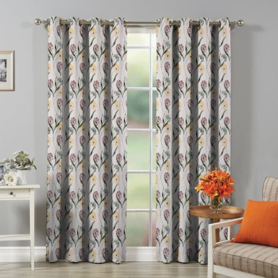 SOUMYA 274 cm (9 ft) Cotton Long Door Curtain Single Curtain(Floral, CURL-)
