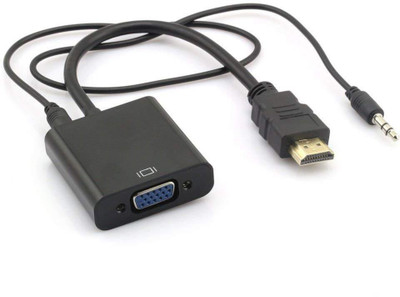 

CAPSLOCK HDMI to VGA Converter Adapter 1080P with 3.5mm Audio HD Cable Video Cable Converter Adapter for PC Desktops Laptops HDMI Adapter(Compatible with ALL PC AN,LAPTOP AND TV, Black)
