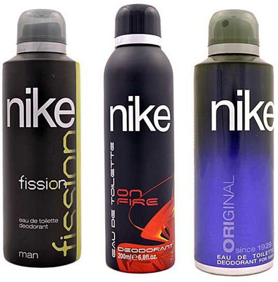 Nike FISSION ON FIRE AND ORIGINAL Body Spray - For Men & Women(600 ml, Pack of 3)