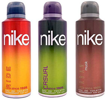 

Nike RIDE CASUAL AND URBAN MUSK Body Spray - For Men & Women(600 ml, Pack of 3)