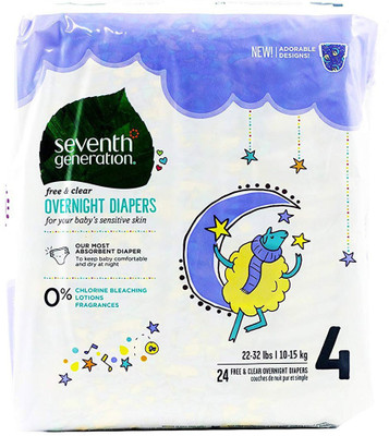 

Seventh Generation Overnight Diapers - Size 4 - 24 ct - M(24 Pieces)