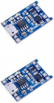 

KitsGuru (Set of 2) Micro USB 5V 1A 18650 Lithium Battery Charging Board TP4056 (Set of 2) Electronic Components Electronic Hobby Kit