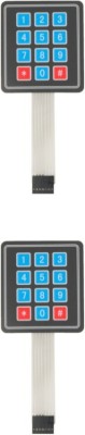 

KITSGURU 4 x 3 Matrix Array 12 Key Membrane Switch Keypad (Set of 2) Electronic Components Electronic Hobby Kit