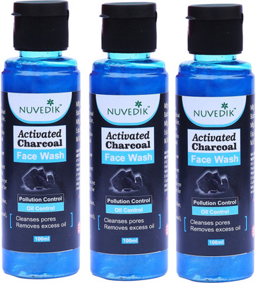 

Nuvedik Activated Charcoal Facewash - 100ml(PACK OF 3) Face Wash(300 ml)