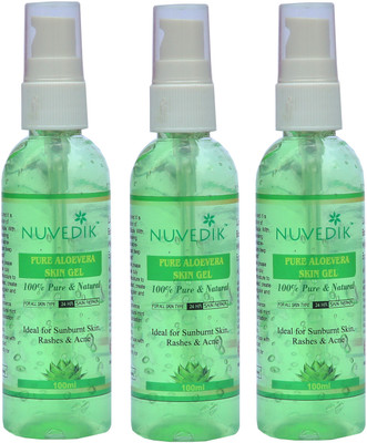 

Nuvedik Pure Aloevera Skin Gel - 100ml(PACK OF 3) Face Wash(300 ml)