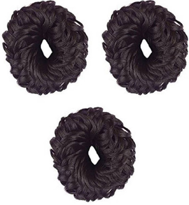 

Bueno Fancy Juda Band Bun Maker Accessories For Parlour And Home Use, Rubber Juda Band For Women Stylish Hairs, Set Of 3, Pack Of 1 Rubber Band(Black)