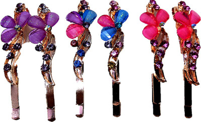 

Proplady Partywear (Set of 6 pieces) Stylish Rhinestone Metal Hair Clips for Girls & Women|Wedding Hair Accessories|Designer Hair Clip, Hair Pin, Tic Tac Clip, Hair Accessory Set(Multicolor)