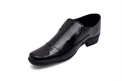 

MANGHANI Boys Slip on Derby Shoes(Black