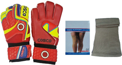 

Cosco 'Protector' (Size-Large) Goalkeeping Gloves + one Pair of Football Knee pad (Color on availability)- Football Kit