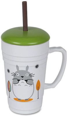

Cosmosgalaxy Kitty Ceramic Mug(300 ml), Green;white