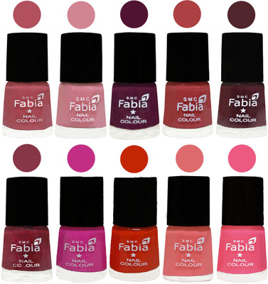 

FABIA Matte Nail Polish Combo/Multicolor Nail Polish/Mix Color/Combo Color Set of 10pcs(6ml each) 110201843 Mauve Pink-Rose-Boysenberry-Peach-Wine-Wine Red-Pink Pink-Fire Orange-Baby Pink-Shock Pink Light(Pack of 10)